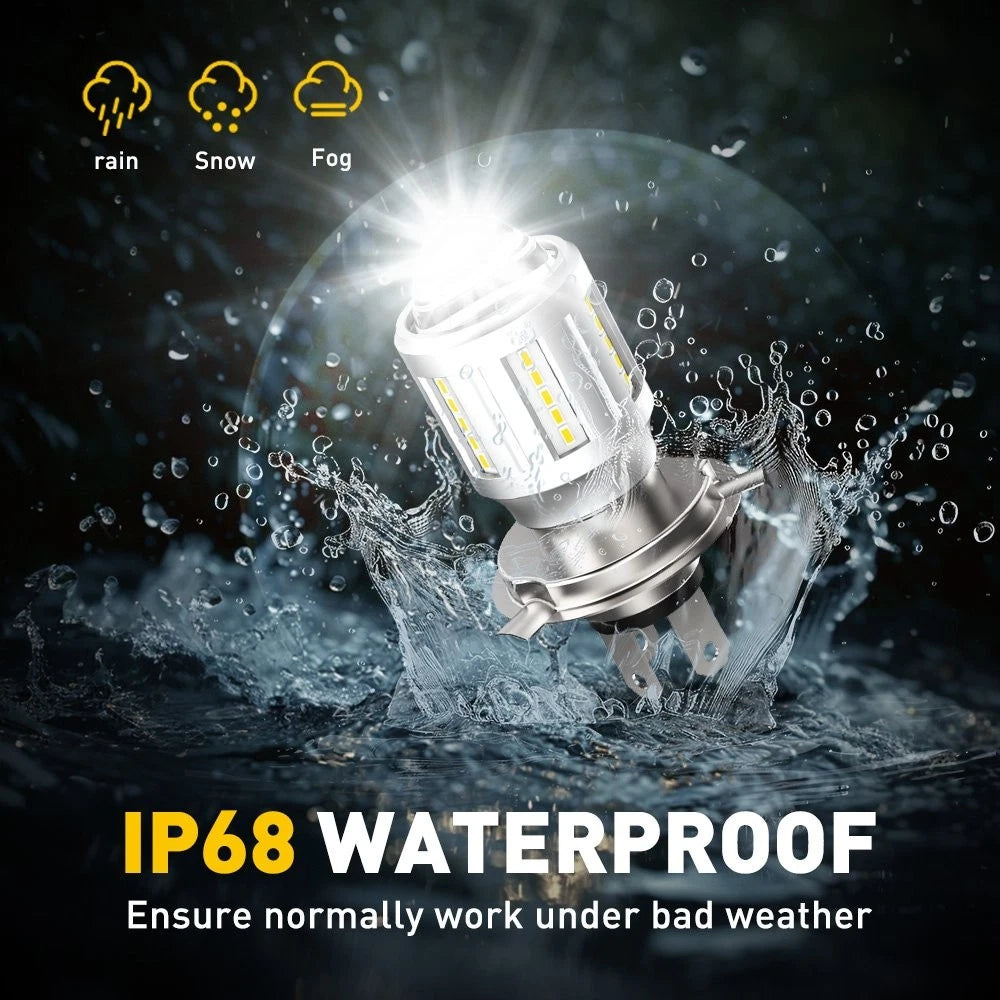 For Motorcycle 6500K H4 LED Hi/Lo Beam Front Light Bulb Super Bright Headlight A 6B93BC-57