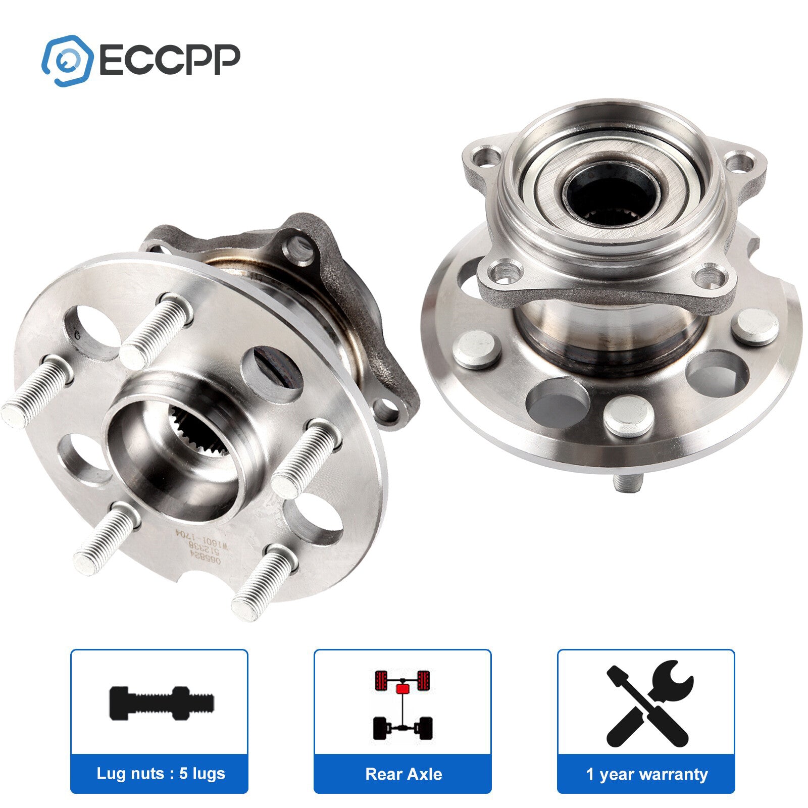 2P Wheel Hub Bearings Assembly Rear AWD For Toyota RAV4 2001 2002 2003 2004 2005 6B93BC-57