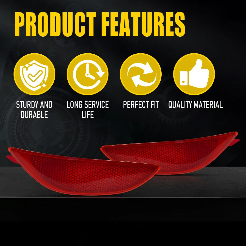 2X For 2012-17 Hyundai Accent Sedan Rear Bumper Side Marker Light Reflector Lamp 6B93BC-57