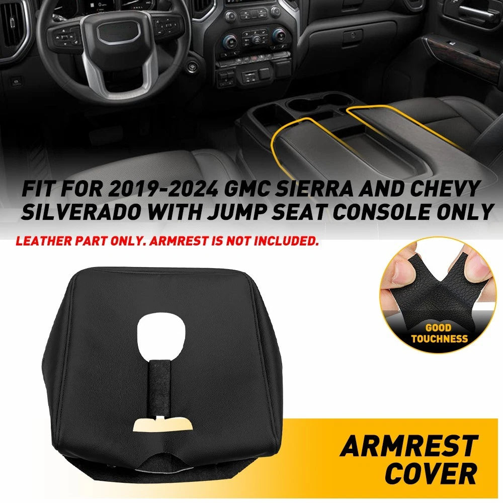 Console Lid Armrest Cover Pad For 2019-24 GMC Sierra Chevy Silverado Jump Seat A 6B93BC-57