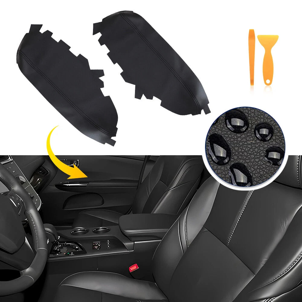 FOR 2013-2018 Toyota Avalon Leather Armrest Door Panel Cover Black Durable EOA 6B93BC-57