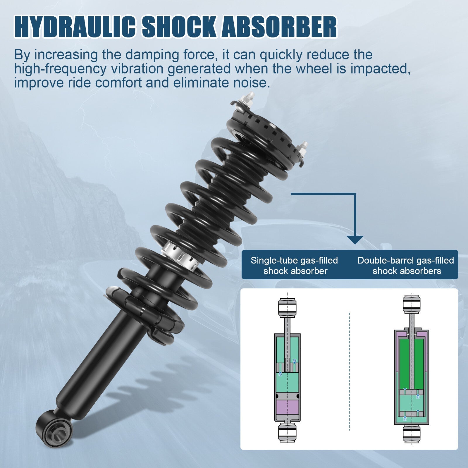 Fits 2000-2004 Subaru Outback AWD Rear Pair Full Loaded Complete Shocks / Struts 6B93BC-57