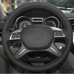 Top Leather Steering Wheel Hand-stitch on Wrap Cover For Benz GL350 ML350 6B93BC-57