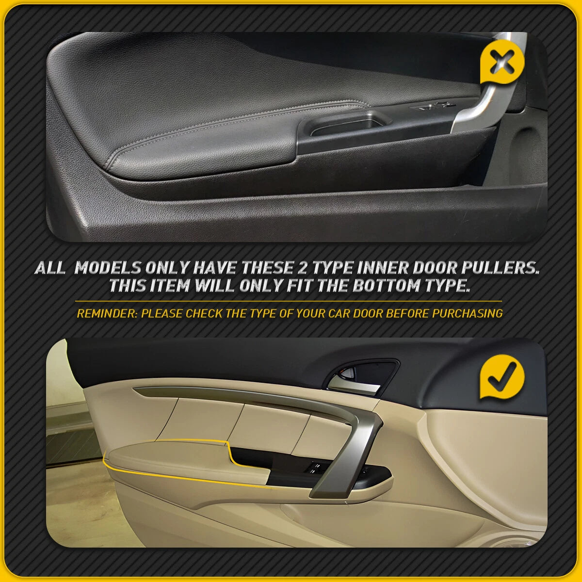 For 2008-2012 Honda Accord Coupe Left Right & Side Door Armrest Panel Beige EOA 6B93BC-57