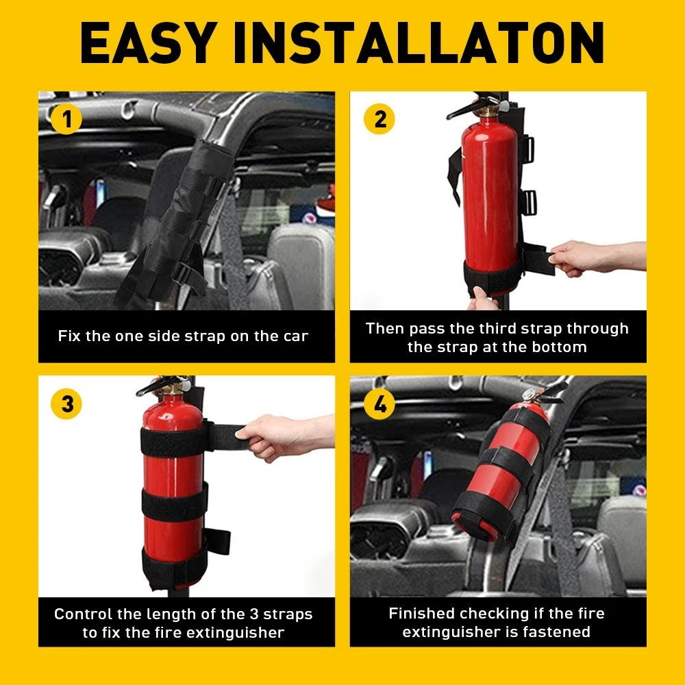 Car Fire Bar Extinguisher Roll Holder Adjustable Bracket Mount for Jeep Wrang US 6B93BC-57