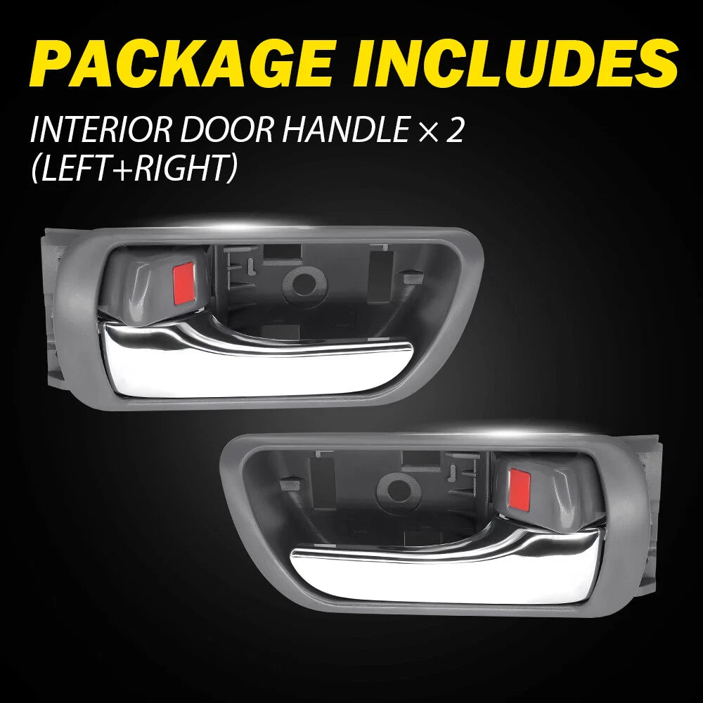 Door Handle Inside Gray Chrome Left Right Pair Set for 2002-2006 Toyota Camry EA 6B93BC-57