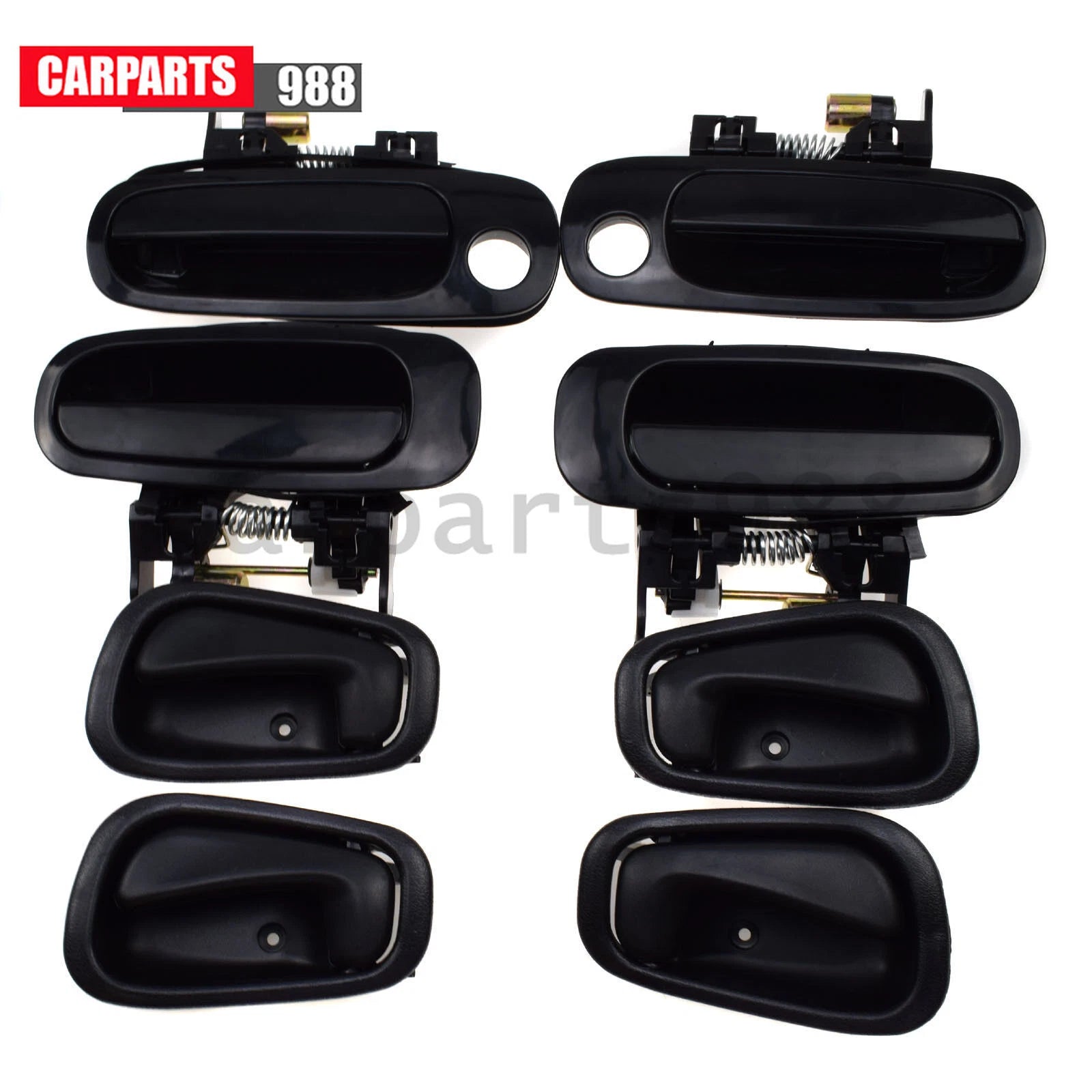 8Pcs Outer & Inner Door Handle Black For 1998-02 Toyota Corolla Prizm 6921002040 6B93BC-57