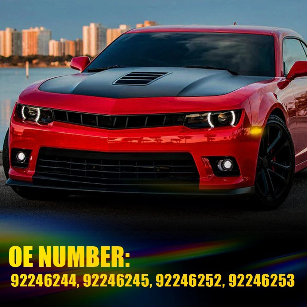 [Front+Rear]Amber+Red Clear LED Fender Side Marker Lamp For 2010-2015 Camaro EOA 6B93BC-57