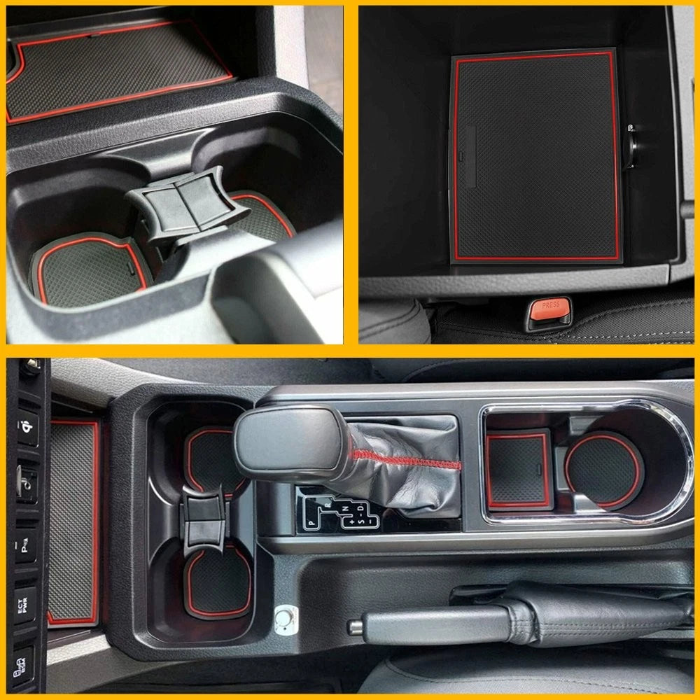 Interior Liner Pad For Toyota Tacoma 16-2022 Cup Console,Door Pocket Insert Red 6B93BC-57