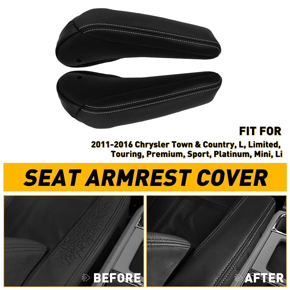 2X Left+Right Front Seat Covers Armrest For 2011-2016 Chrysler Town & Country EA 6B93BC-57