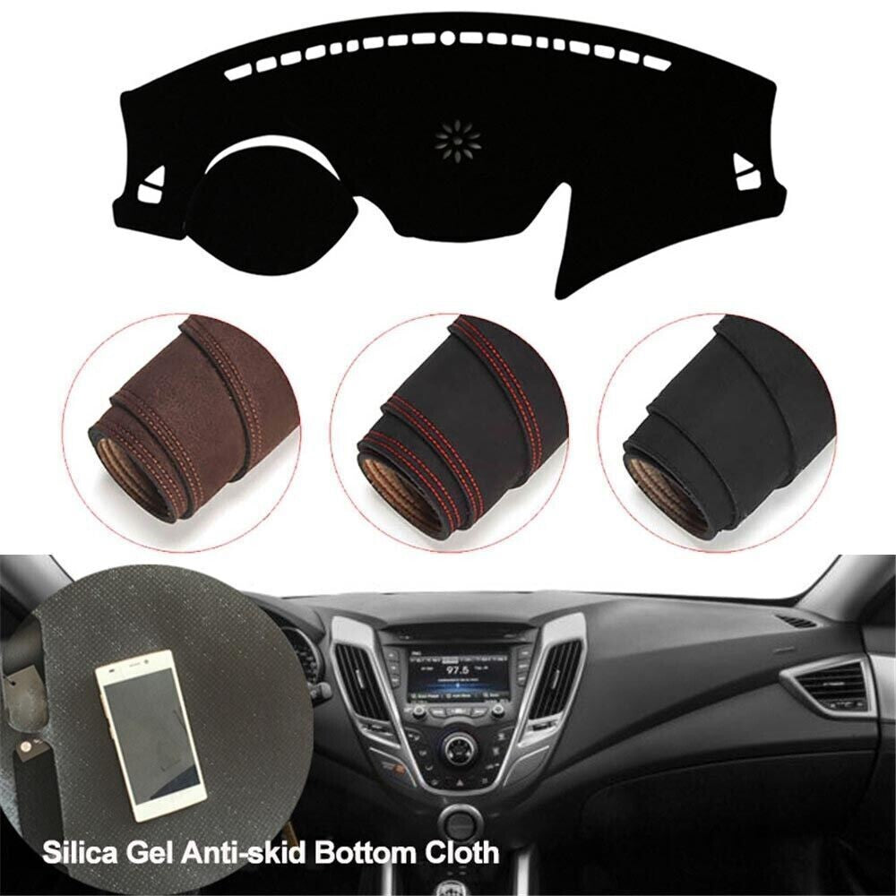 Console Dashboard Suede Mat Protector Sunshield Cover Fit For Hyundai Veloster
