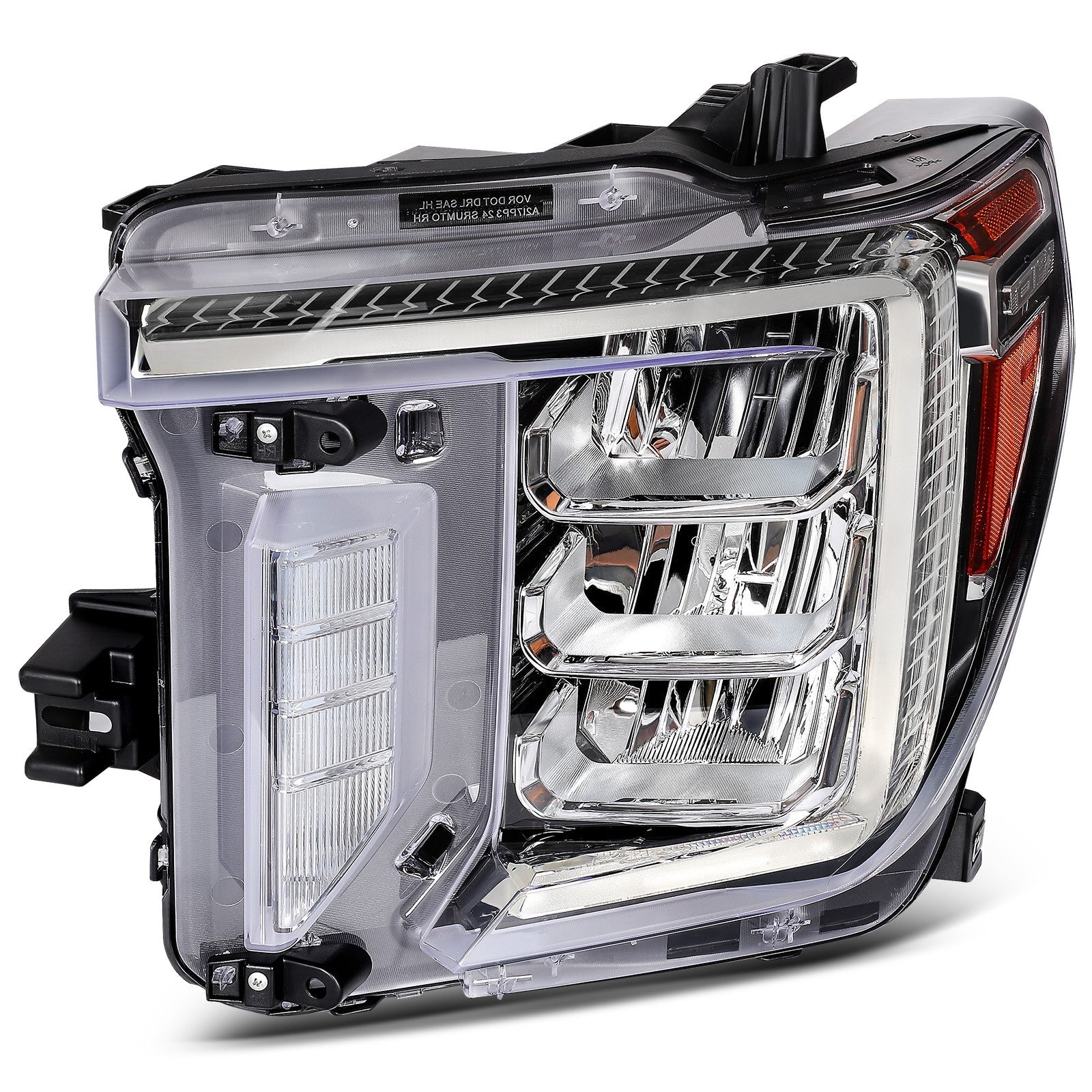 Pair Kit LED Headlights For 2020-2023 GMC Sierra 2500HD 3500HD 6.6L Black Amber 6B93BC-57