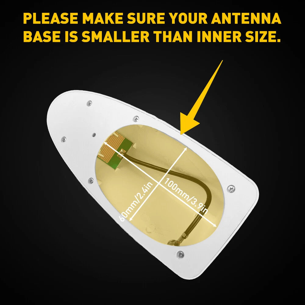 Universal Shark Fin Antenna Cover Car Trim Radio Signal AM/ FM Aerial Silver EOA 6B93BC-57