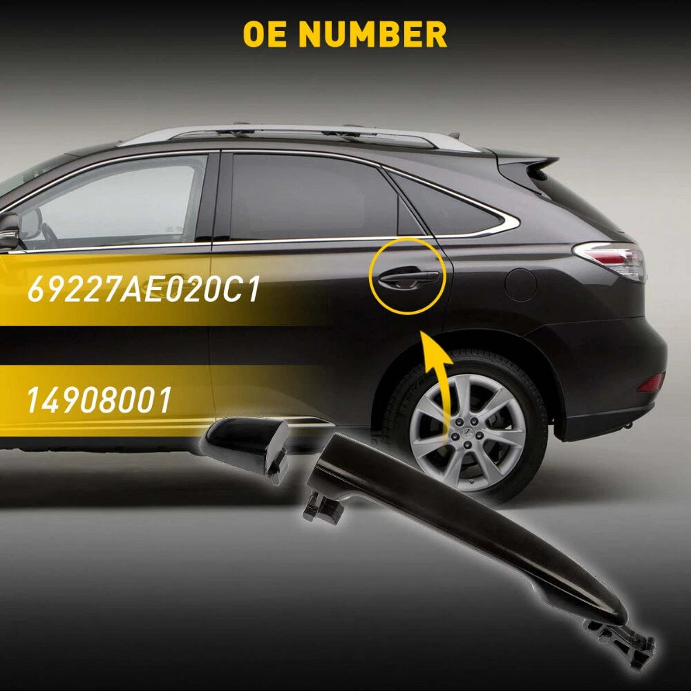 Door Handle For 2007-2011 Toyota Camry Rear Left or Right Outer All Black USAEOA 6B93BC-57
