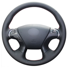 Top Leather Steering Wheel Hand-stitch on Wrap Cover For Infiniti JX35 Q70 QX60