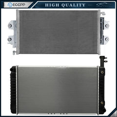 Aluminum Radiator & AC Condenser Cooling Kit For 04-14 Chevrolet Express 1500 6B93BC-57