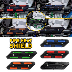 Carbon fiber Exhaust Muffler Pipe Heat Shield Cover Red Universal Motorcycle EOA 6B93BC-57