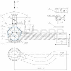 8X Front Lower Upper Ball Joint Inner Outer Tie Rods For 2005-2015 Nissan Xterra 6B93BC-57