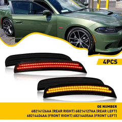 For Dodge Charger 2015-2021 Smoked Lens LED Side Marker Lights Front Rear 4PCS 6B93BC-57