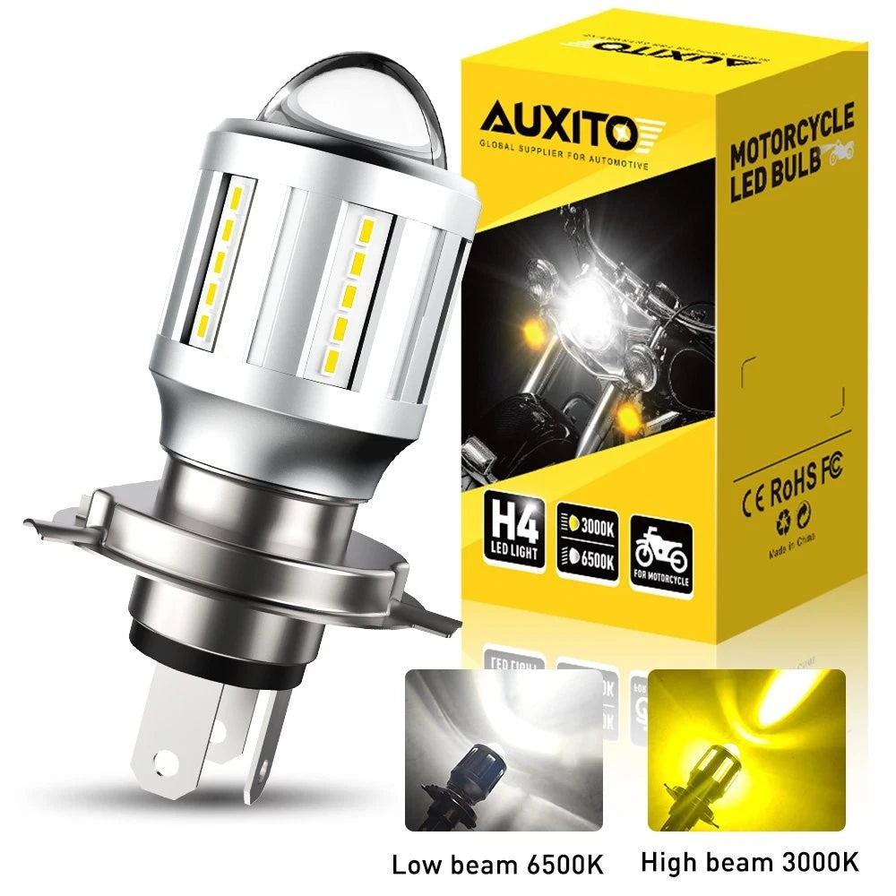 For Motorcycle 6500K H4 LED Hi/Lo Beam Front Light Bulb Super Bright Headlight A 6B93BC-57