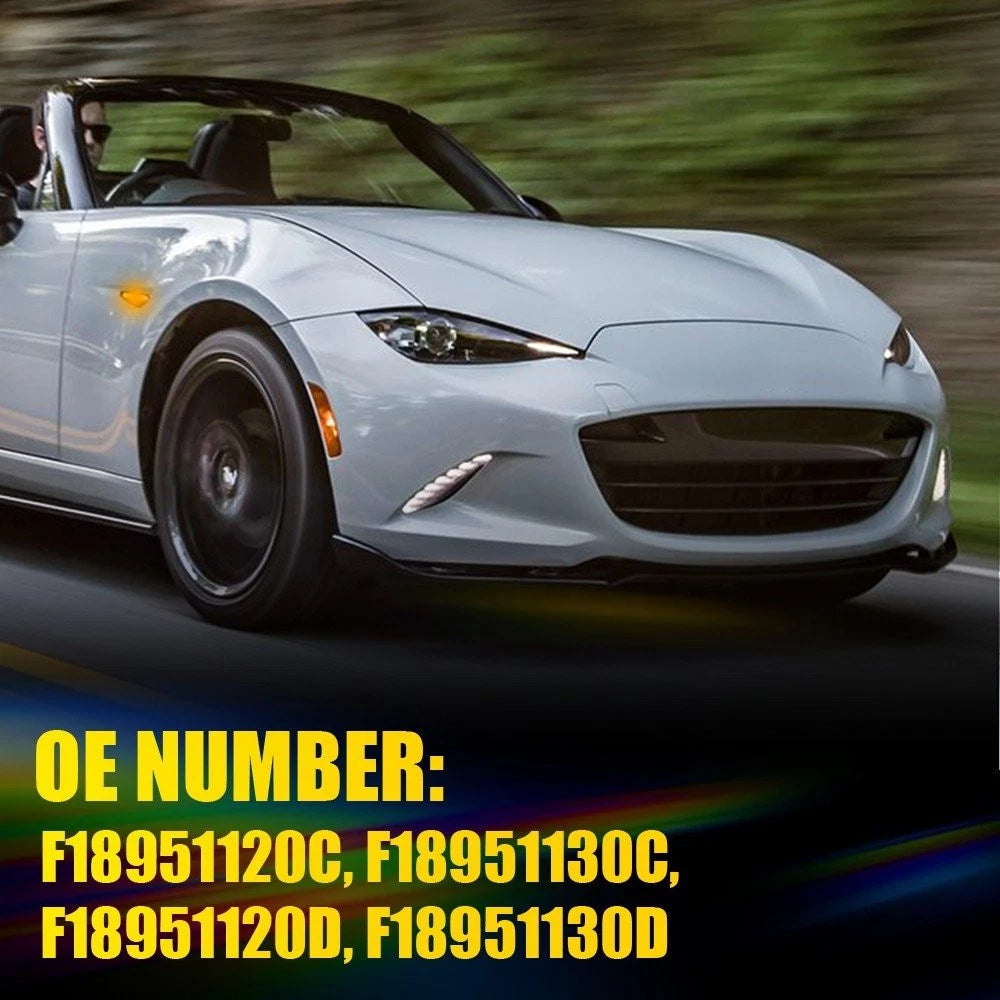 Pair Amber Sequential LED Side Light Marker Smoke For 2017-20 124 Fiat Spider EA 6B93BC-57