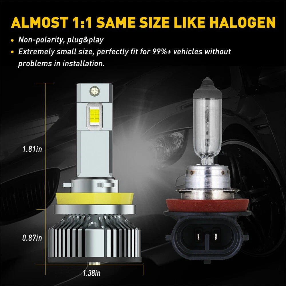 AUXITO LED Headlight H11 Low Beam Bulb Canbus Kit 24000LM Ultra Bright Y19 EOA AUXITO