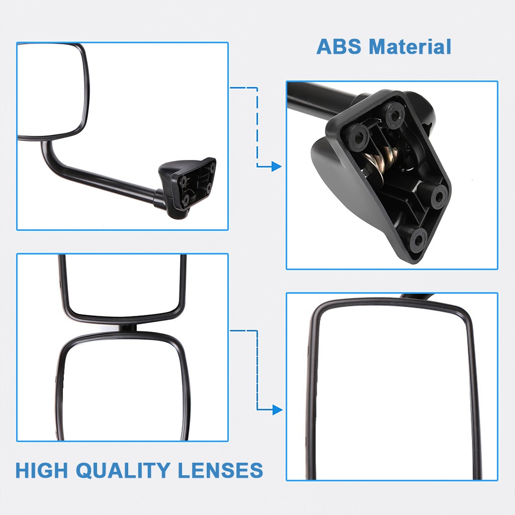 For 03-16 Freightliner M2 Columbia M2 Door Mirrors Complete Black Heated LH+RH 6B93BC-57