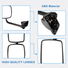 For 03-16 Freightliner M2 Columbia M2 Door Mirrors Complete Black Heated LH+RH 6B93BC-57