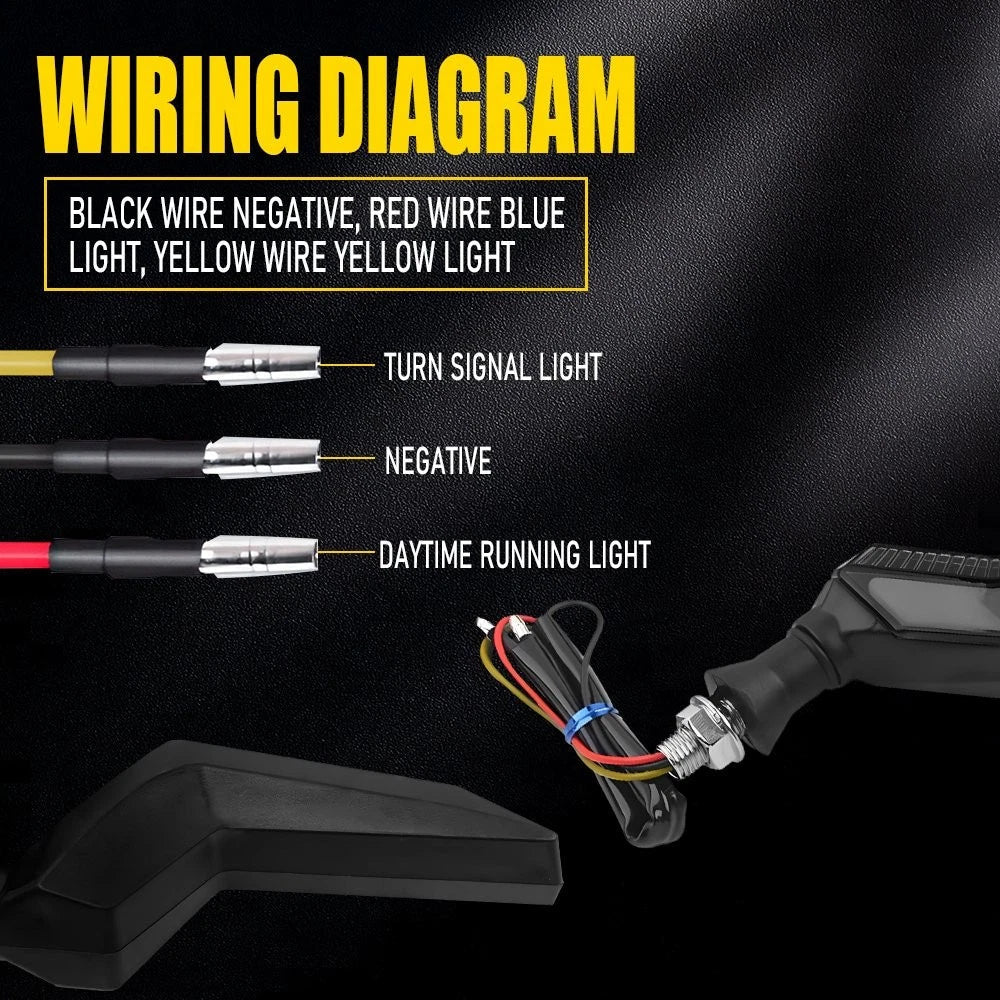 2X Motorcycle LED Turn Signal Light Daytime Running Blinker Lamps Amber Blue A 6B93BC-57