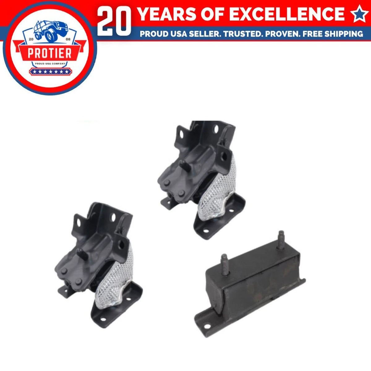 Motor & Trans Mount 3PCS Set Compatible for 2011-2016 GMC Sierra 2500HD / 3500 6B93BC-57