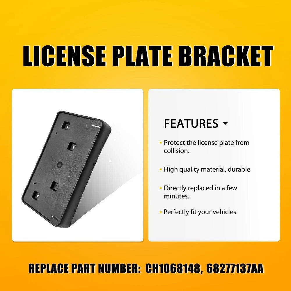 Front License Plate Bracket Holder For Jeep Grand Cherokee 2017-2023 CH1068148 A 6B93BC-57