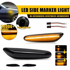 Sequential Smoked LED Side Marker Lights For BMW E60 E61 E82 E88 E90 E91 E92 EOA 6B93BC-57