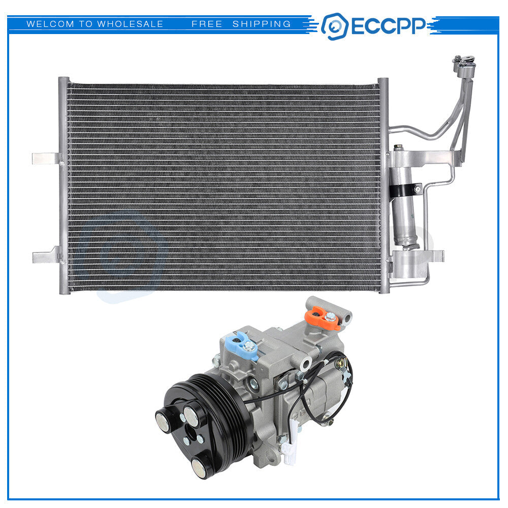 AC Condenser & AC Compressor Cooling Kit For 04-2009 Mazda 3 2006-2010 Mazda 5 6B93BC-57