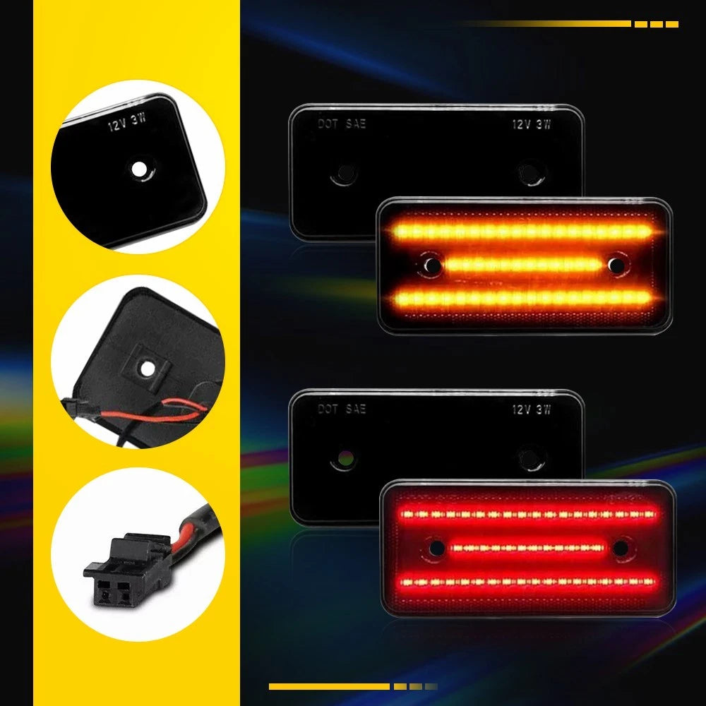 For 99-14 Mercedes W463 G500 G550 Smoked Lens Front Rear LED Side Marker Light A 6B93BC-57