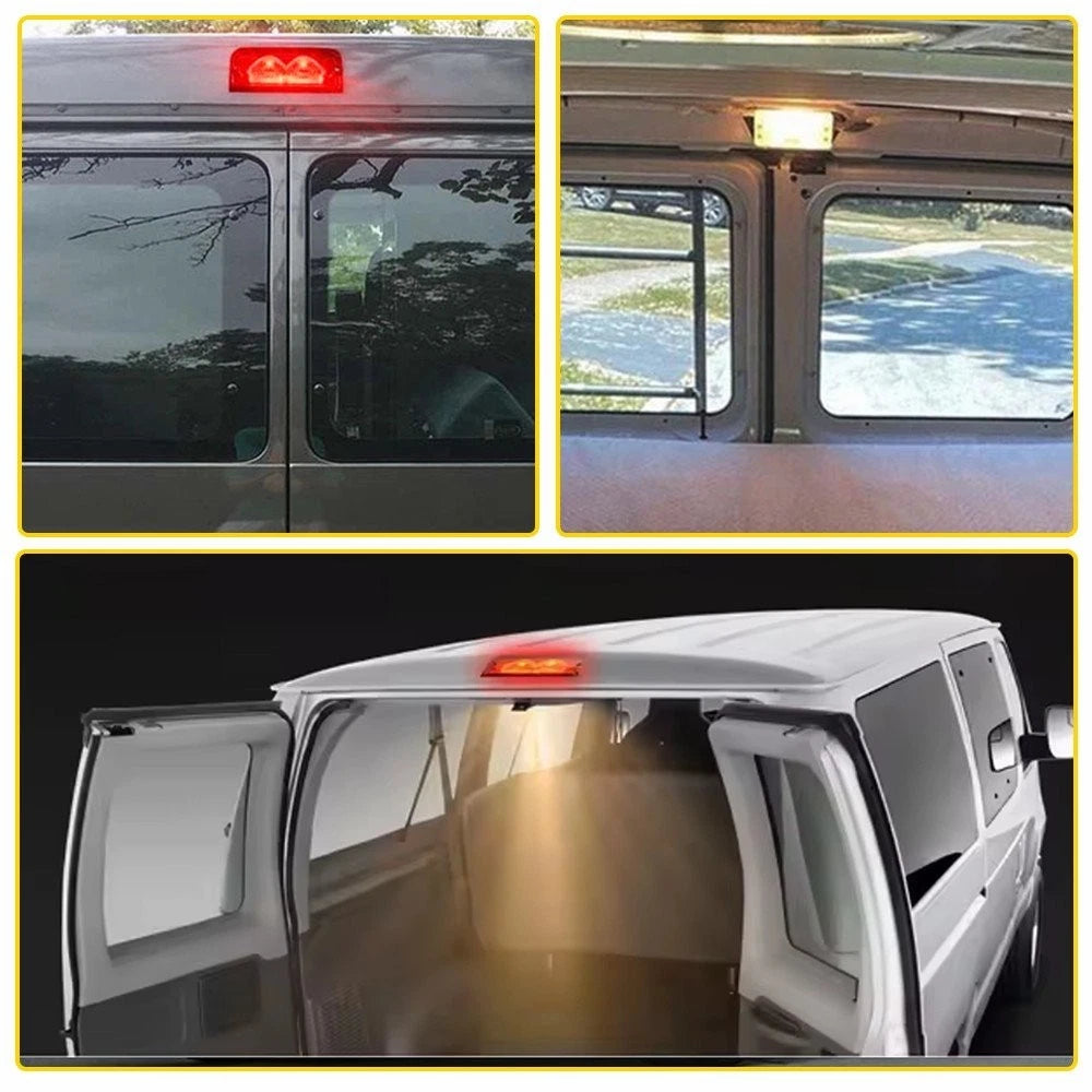 Red Halogen Third 3rd Brake Light for 1992-02 Ford E-150 Econoline Club Wagon EA 6B93BC-57