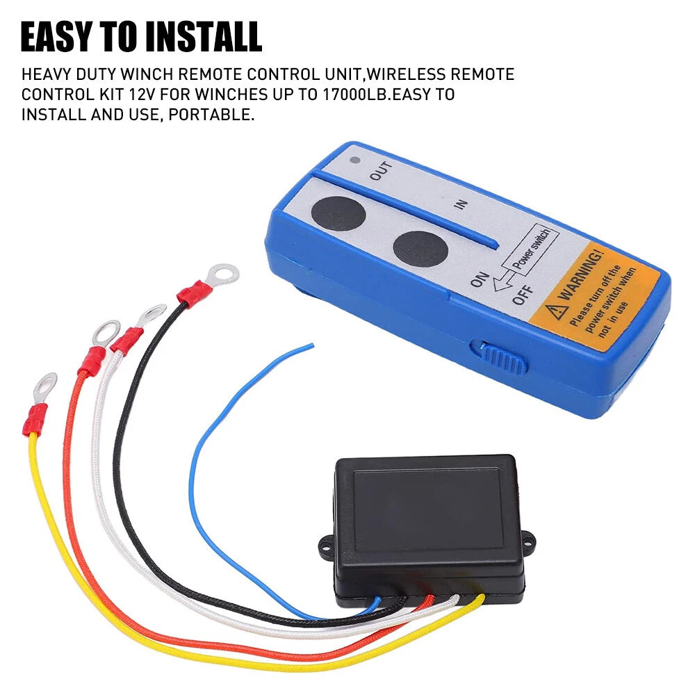 12V Wireless Remote Control Kit Truck For Jeep Car Atv Winch Dump Trailer 150Ft 6B93BC-57