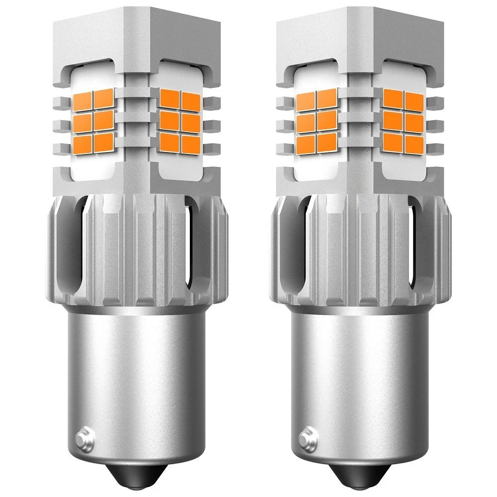 2x AUXITO 1156 BA15S LED Amber Turn Signal Light Bulbs No Hyper Flash CANBUS EOA AUXITO