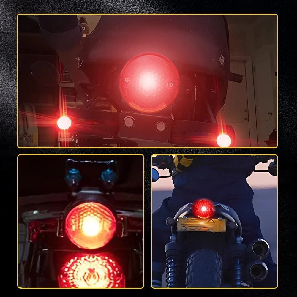 Round Brake Motorcycle LED Tail Light Red For Harley Chopper Bobber Cafe Racer 6B93BC-57