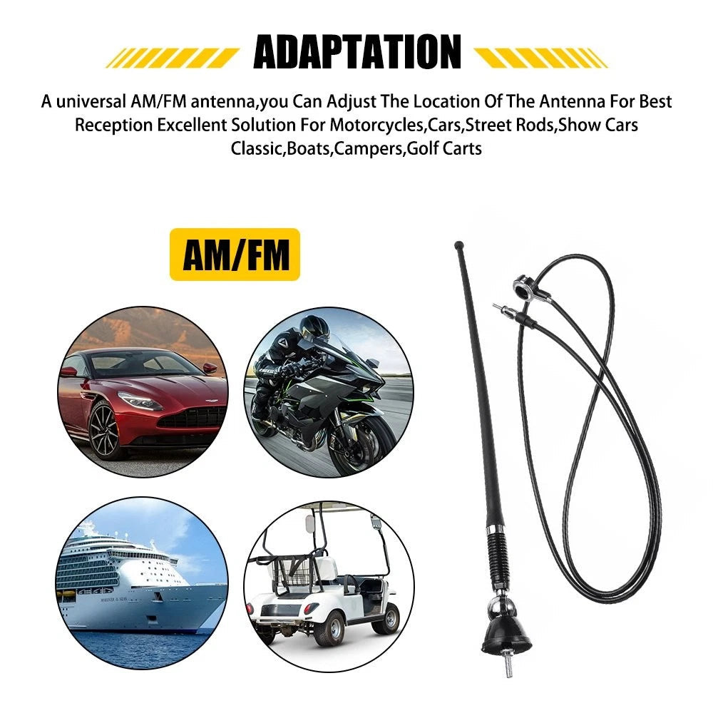 Waterproof Car Radio Antenna FM AM Aerial for ATV UTV Motorcycle Truck Yacht US 6B93BC-57