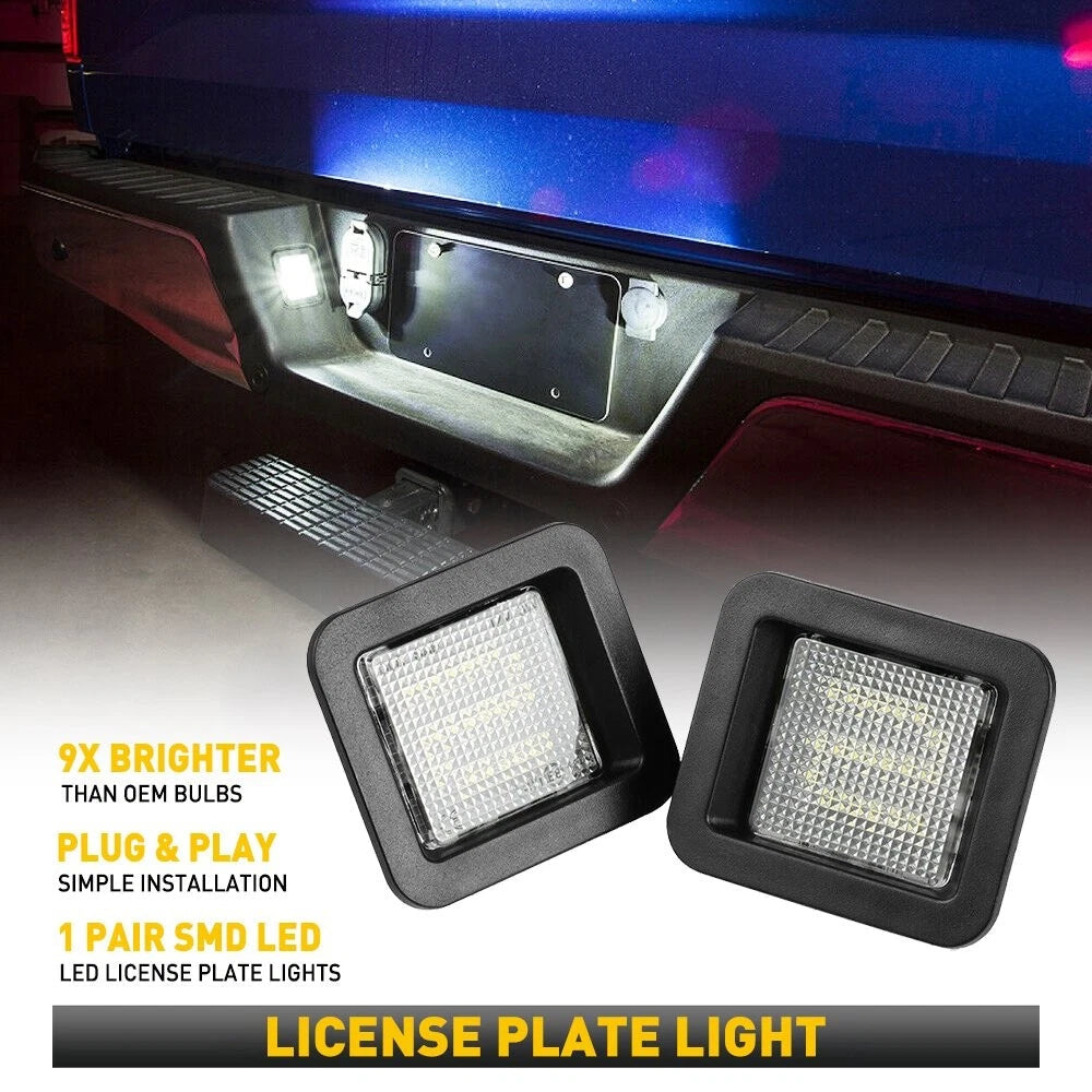 LED Smoke Lens License Plate Rear Bumper Fit Lights 15-22 Ford F-150 F150 Pickup 6B93BC-57