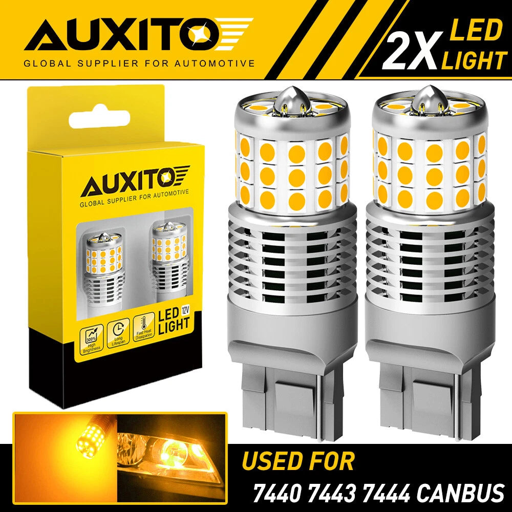 AUXITO 7440 Amber Yellow LED Turn Signal Light Bulbs Canbus Anti Hyperflash Bulb AUXITO