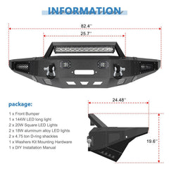 Powder Coated Front Bumper Assembly w/ Lights for 2009-2014 Ford F150 SVT Raptor KOEEP