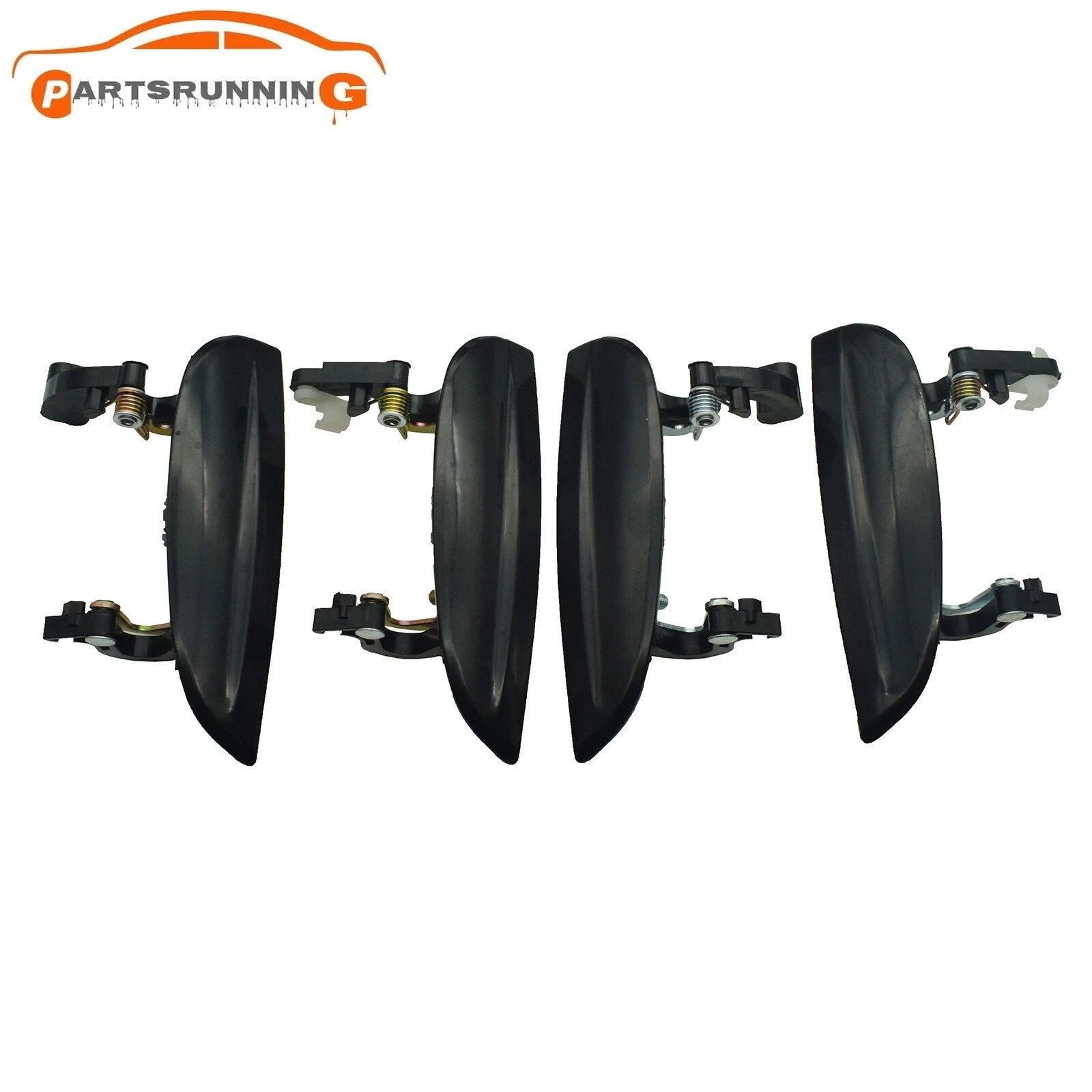 4PCS Front Rear Left Right Black Exterior Door Handles Set For 2003-2005 Kia Rio 6B93BC-57
