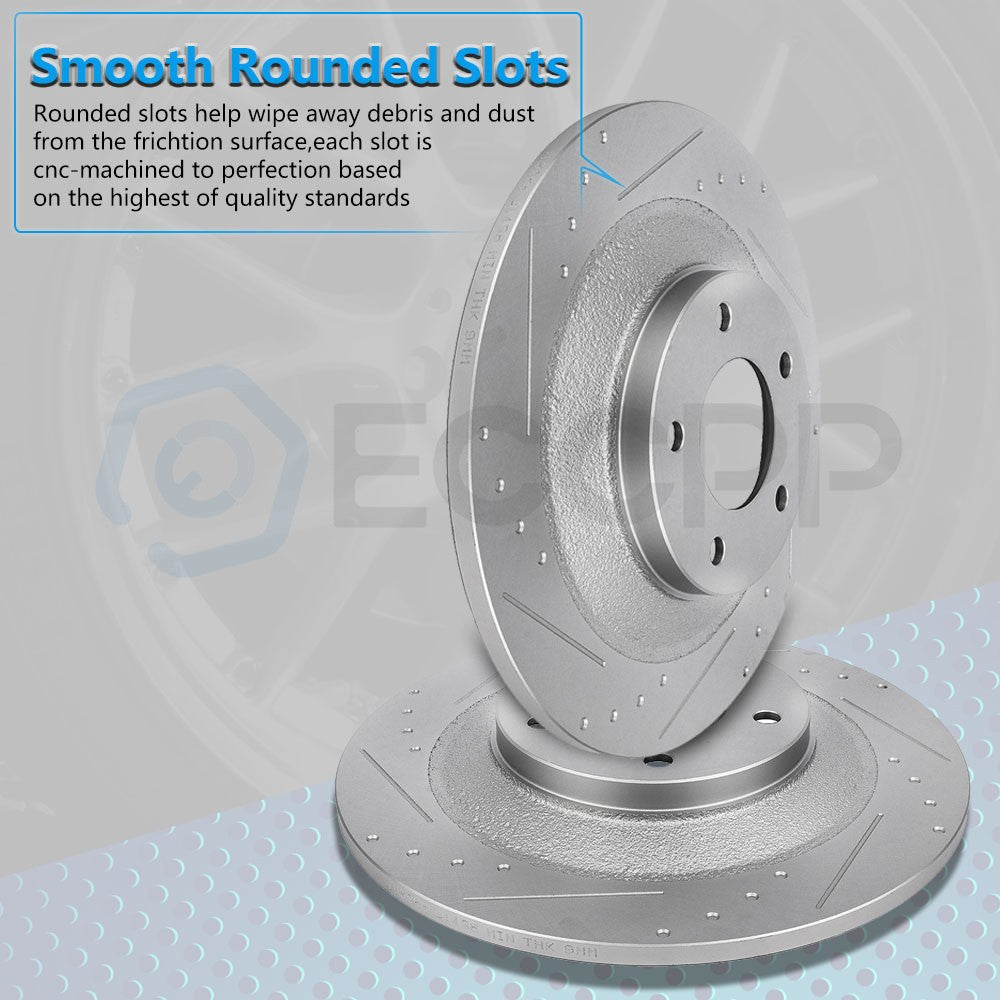 Rear Brake Disc Rotors For 2010-2012 Volkswagen Golf 2007-2009 Volkswagen Rabbit 6B93BC-57