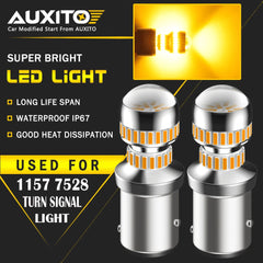 AUXITO 1157 LED Turn Signal Light Indicator Parking Bulb Amber Yellow CANBUS AUXITO