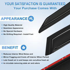 Window Visor Sun Vent Rain Shades Guard Black For 2018-2020 Honda Accord Sedan 6B93BC-57