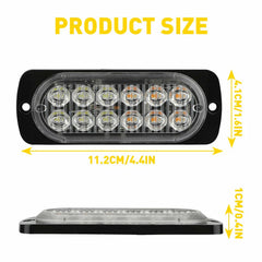 White Amber Emergency Strobe Lamps 12LED Surface Flashing Mount Truck Lights car 6B93BC-57