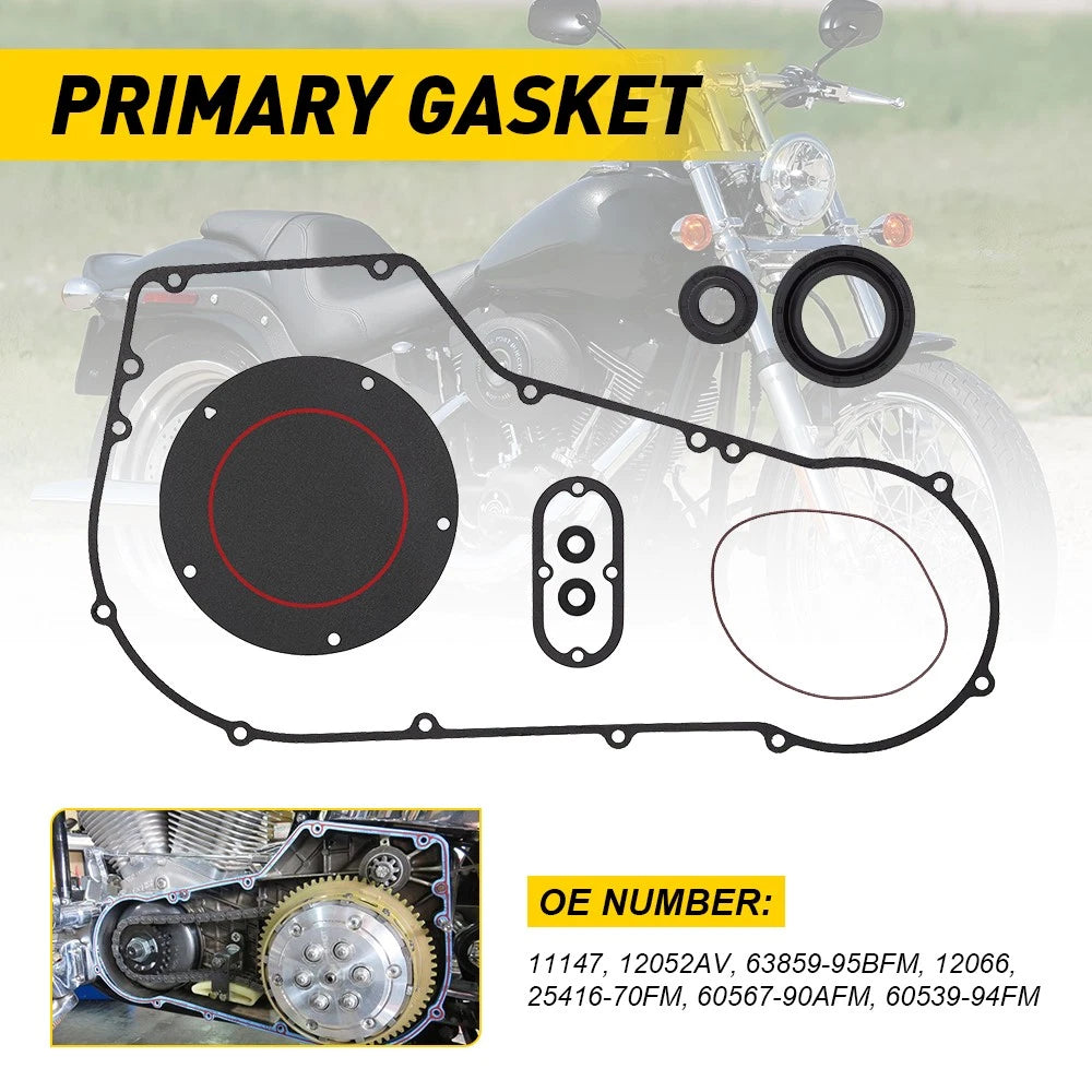 For 1999-2005 Harley Dyna Softail Models Primary Clutch Cover Gasket Seal Kit EA 6B93BC-57
