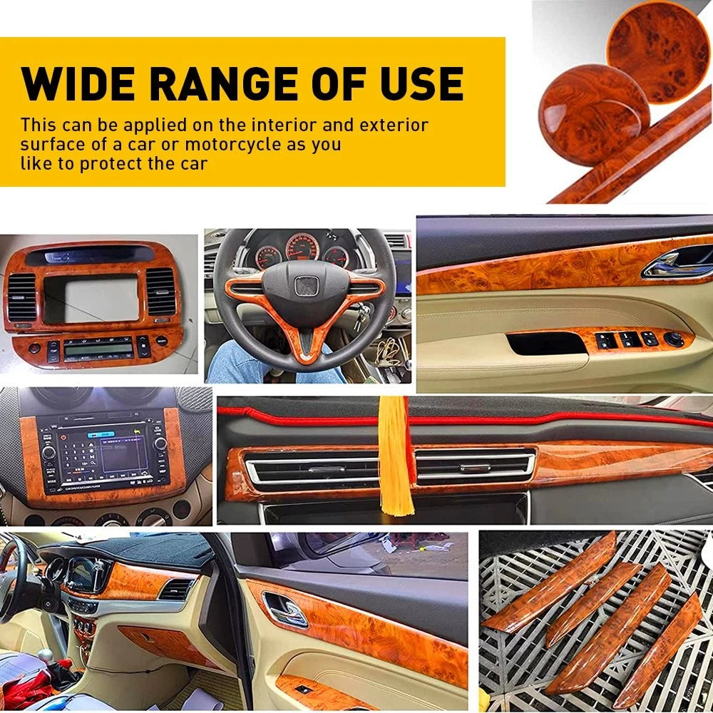 2X DIY Matte Glossy Wood Grain Textured Vinyl Sticker Wrap Car Home Interior Dec 6B93BC-57