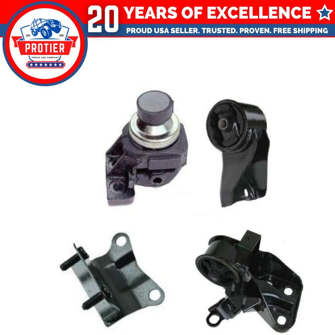 Motor & Trans Mount 4PCS Set Fit 1998-2002 Mazda 626 2.5L for Manual Trans 6B93BC-57